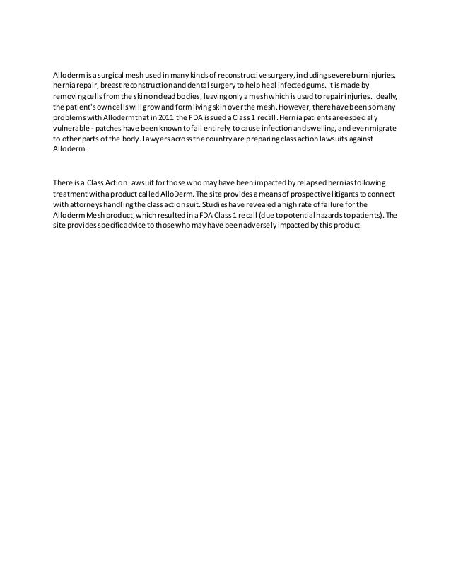 Alloderm dental lawsuits