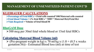 ALLOIMMUNIZATION IN PREGNANCY BY DR. ELIOBA J. RAIMON 2023 | PPTX