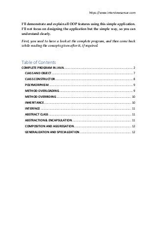 ALL OOPs Concepts Using Java with 1 Tiny | PDF