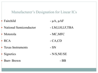 Comprehensive Overview of Integrated Circuits and Operational ...