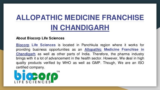 ALLOPATHIC MEDICINE FRANCHISE
IN CHANDIGARH
About Biocorp Life Sciences
Biocorp Life Sciences is located in Panchkula regi...