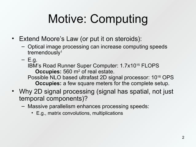 All optical image processing using third harmonic generation | PPT
