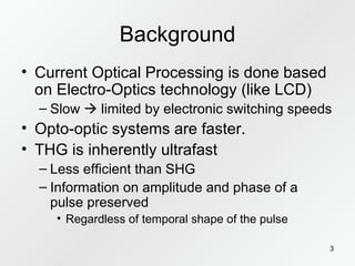 All optical image processing using third harmonic generation | PPT