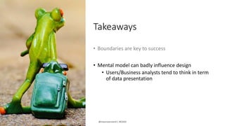 @mauroservienti | #EDDD
Takeaways
• Boundaries are key to success
• Mental model can badly influence design
• Users/Busine...