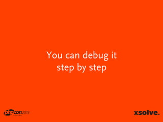 You can debug it
step by step

 