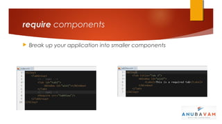 require components

   Break up your application into smaller components
 
