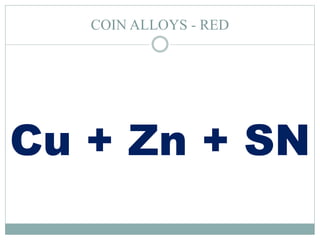 COIN ALLOYS - RED
Cu + Zn + SN
