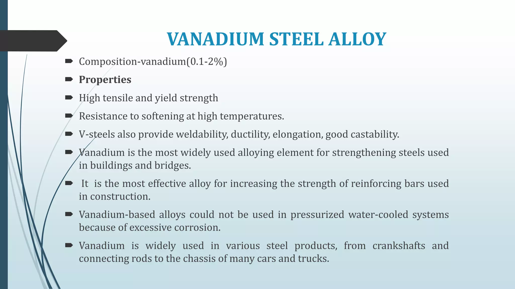 Vanadium Material Alloy steel | PPTX