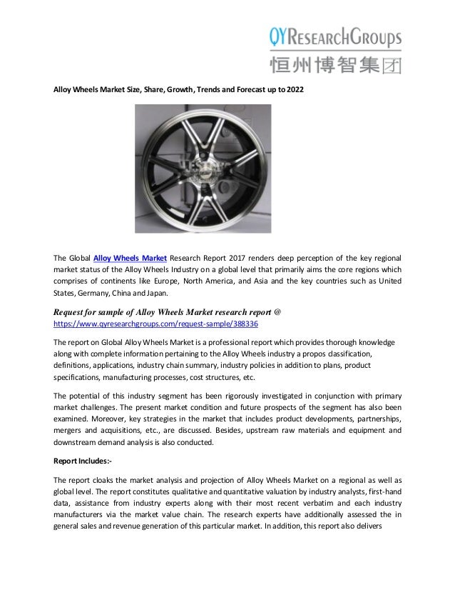 Alloy Wheels Market Industry Analysis Size, Share, Trends, Demand