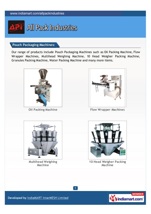 All Pack Industries, Faridabad, Pouch Packaging Machines