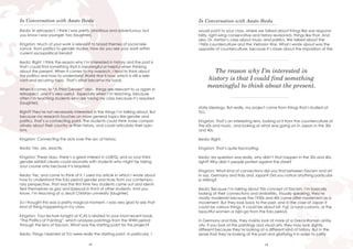 12 13
Ikeda: In retrospect, I think I was pretty ambitious and adventurous, but
you know I was younger, too (laughter).
Kingston: Much of your work is relevant to broad themes of social rele-
vance, from politics to gender studies. How do you see your work within
current sociopolitical trends?
Ikeda: Right. I think the reason why I’m interested in history and the past is
that I could find something that is meaningful or helpful when thinking
about the present. When it comes to my research, I tend to think about
the politics and how to understand World War II now, which is still a rele-
vant and recurring topic. That’s what became my book.
When it comes to “A Third Gender” also-- things are relevant to us again in
retrospect, and it’s very useful. Especially when I’m teaching, because
often I’m teaching students who are taking my class because it’s required
(laughter).
Right? They’re not necessarily interested in the things I’m talking about. But
because my research touches on more general topics like gender and
politics, that’s a connecting point. The students could think more compar-
atively about their country or their history, and could articulate their opin-
ions.
Kingston: Connecting the dots over the arc of history.
Ikeda: Yes, yes, exactly.
Kingston: These days, there’s a great interest in LGBTQ, and so your third
gender exhibit clearly could resonate with students who might be taking
your course only because it is required.
Ikeda: Yes, and come to think of it, I used my article in which I wrote about
how to understand the Edo period gender practices from our contempo-
rary perspective. That was the first time two students came out and identi-
fied themselves as gay and bisexual in front of other students. And you
know, I’m teaching at a Jesuit Christian university (laughter).
So I thought this was a pretty magical moment. I was very glad to see that
kind of thing happening in my class.
Kingston: Your lecture tonight at ICAS is related to your most recent book,
“The Politics of Painting”, which analyzes paintings from the WWII period
through the lens of fascism. What was the starting point for this project?
Ikeda: Things I learned at TUJ were really the starting point. In particular, I
In Conversation with Asato Ikeda
state ideology. But really, my project came from things that I studied at
TUJ.
Kingston: That’s an interesting lens, looking at it from the counterculture of
the 60s and music, and looking at what was going on in Japan in the 30s
and 40s.
Ikeda: Right.
Kingston: That’s quite fascinating.
Ikeda: My question was really, why didn’t that happen in the 30s and 40s,
right? Why didn’t people protest against the state?
Kingston: What kind of connections did you find between fascism and art
in say, Germany and Italy and Japan? Did you notice anything particular-
ly striking?
Ikeda: Because I’m talking about this concept of fascism, I’m basically
looking at their connections and similarities. Visually speaking, they’re
mostly modernist because the 1930s and 40s came after modernism as a
movement. But they look back to the past, and in the case of Japan it
could be various things. It could be about Mt. Fuji, or rural customs, or the
beautiful women or bijin-ga from the Edo period.
In Germany and Italy, they mainly look at more of a Greco-Roman antiq-
uity. If you look at the paintings and visual arts, they may look slightly
different because they’re looking at a different kind of history. But in the
sense that they’re looking at the past and glorifying it in order to justify
The reason why I’m interested in
history is that I could find something
meaningful to think about the present.
would point to your class, where we talked about things like war responsi-
bility, right-wing conservative and history revisionists, things like that. And
also, Dr. Horton’s class about music and politics. We talked about the
1960s counterculture and the Vietnam War. What I wrote about was the
opposite of counterculture, because it’s more about the imposition of the
In Conversation with Asato Ikeda
 