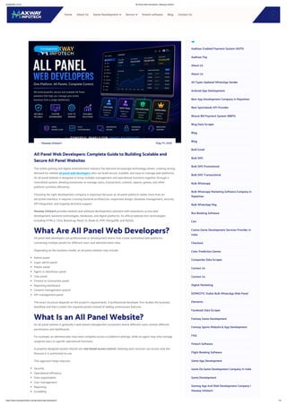 Comprehensive Guide to Building Scalable and Secure All Panel Websites ...