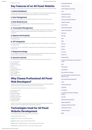 Comprehensive Guide to Building Scalable and Secure All Panel Websites ...