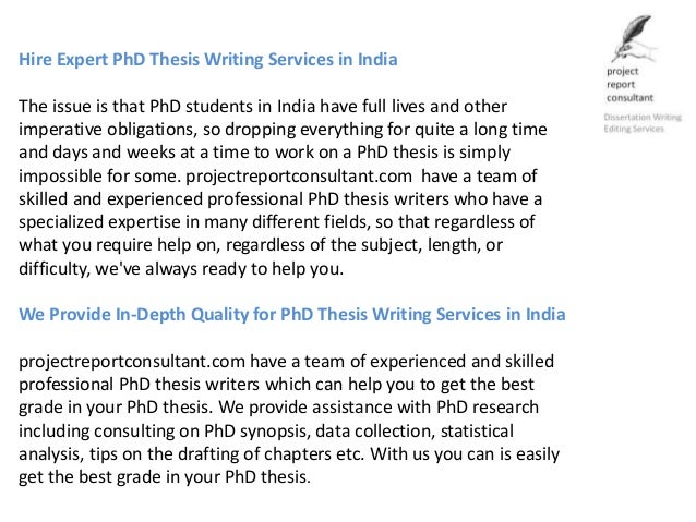 Phd thesis assistance in india