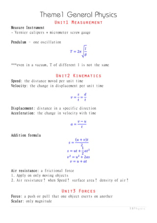 All phy note for O lvl | PDF