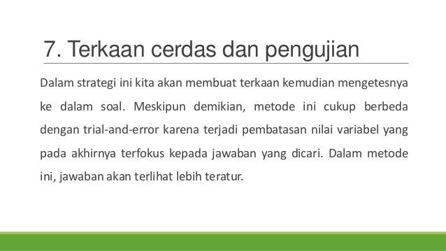 10 Strategi Pemecahan Masalah Matematika 10 Strategi Pemecahan Masalah Matematika