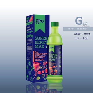GEO
NATURAL
S U P E R B E R R Y M A X
MRP - 999
PV - 180
 