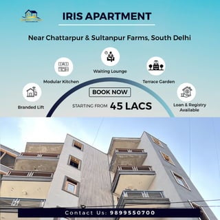 3 BHK Flat in Chattarpur For Sale