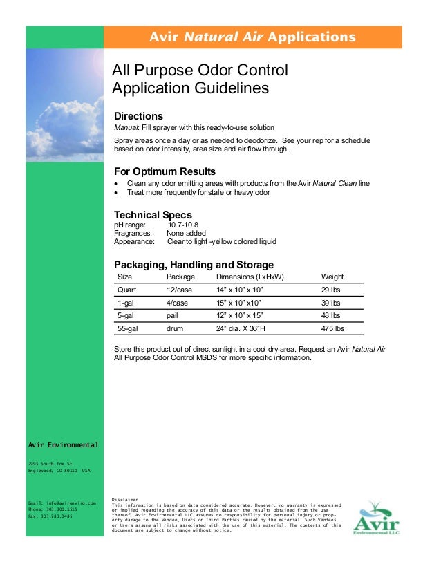 All purpose odor_control
