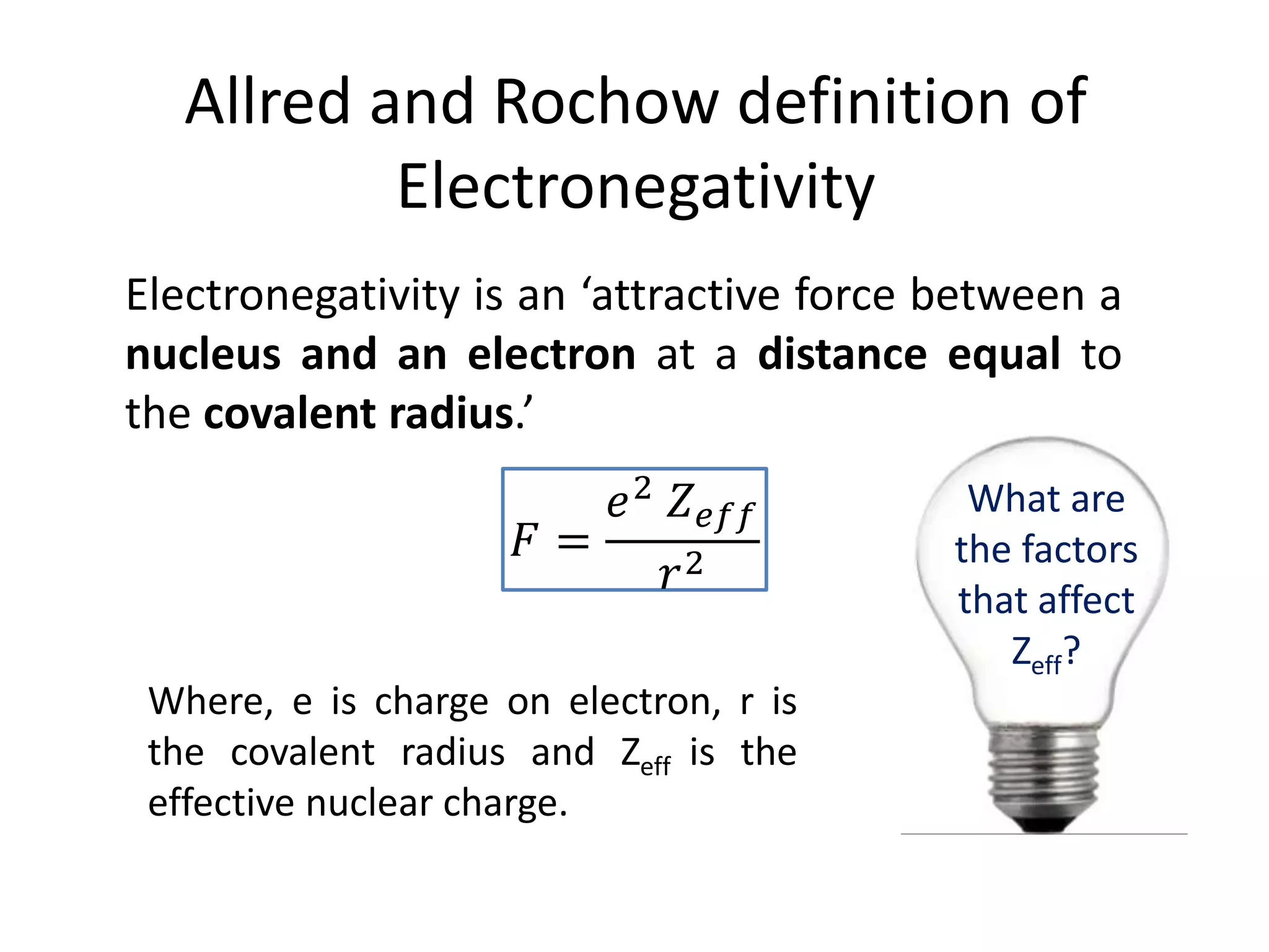 Allred and Rochow Electronegativity | PPT