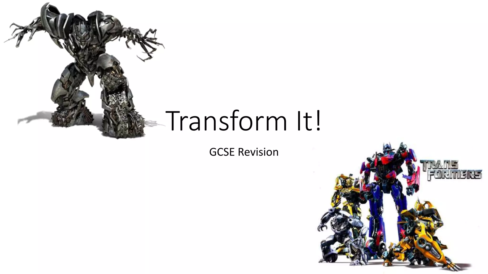 Transform It!
GCSE Revision
 