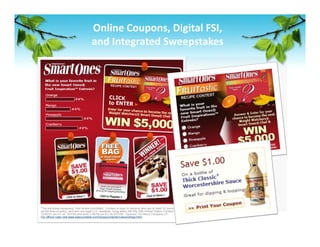 Online Coupons, Digital FSI,  
and Integrated Sweepstakes 
 