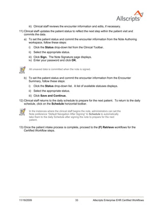 Allscripts Epsi Allscripts Certified Workflows | PDF