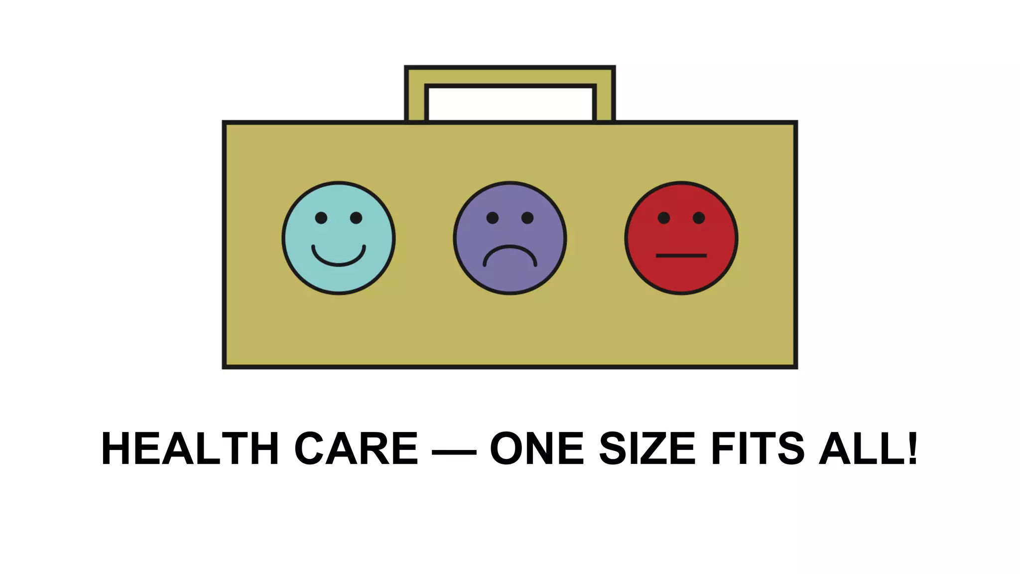 HEALTH CARE — ONE SIZE FITS ALL!
 