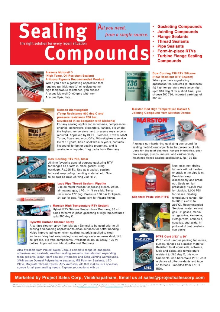 All Sealing Compounds One Source, Oct 2011