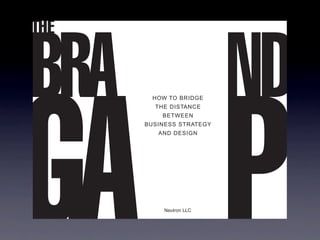 HOW TO BRIDGE
  THE DISTANCE
    BETWEEN
BUSINESS STRATEGY
   AND DESIGN
 