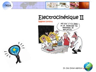 Electrocinétique I Electrocinétique II Régime continu Dr. Ing. Otman Aghzout 