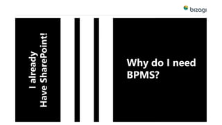 Why do I need 
BPMS? 
I already 
Have SharePoint! 
 