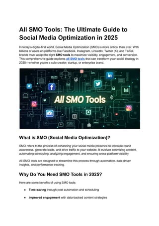 All SMO Tools: The Ultimate Guide to Social Media Optimization in 2025 ...