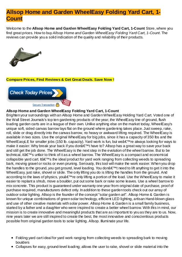 allsop home and garden weather resistant allsop home and garden wheeleasy folding yard cart 1countwelcome to the home garden wheel easy folding yard cart count allsop home and garden weather resistant allsop home and garden wheeleasy folding yard cart 1countwelcome to the home garden wheel easy folding yard cart count