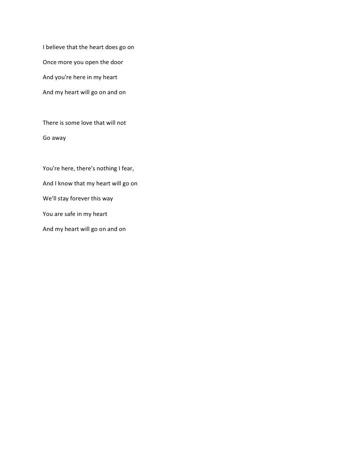 All Spirit Lyrics Titanic