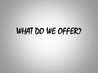 WHAT DO WE OFFER?