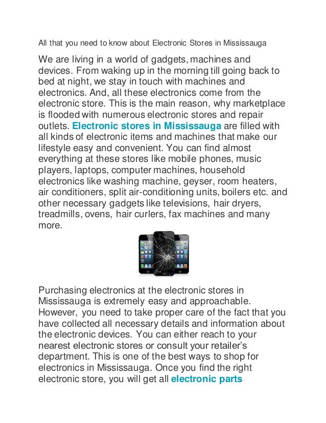 All that you need to know about electronic stores in mississauga