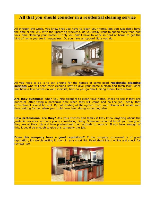 all that you should consider in a residential cleaning service good cleaning names