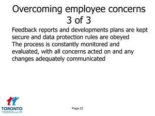 Page 20<br />Overcoming employee concerns 1 of 3<br />Issues of confidentiality are clearly communicated, detailing who wi...