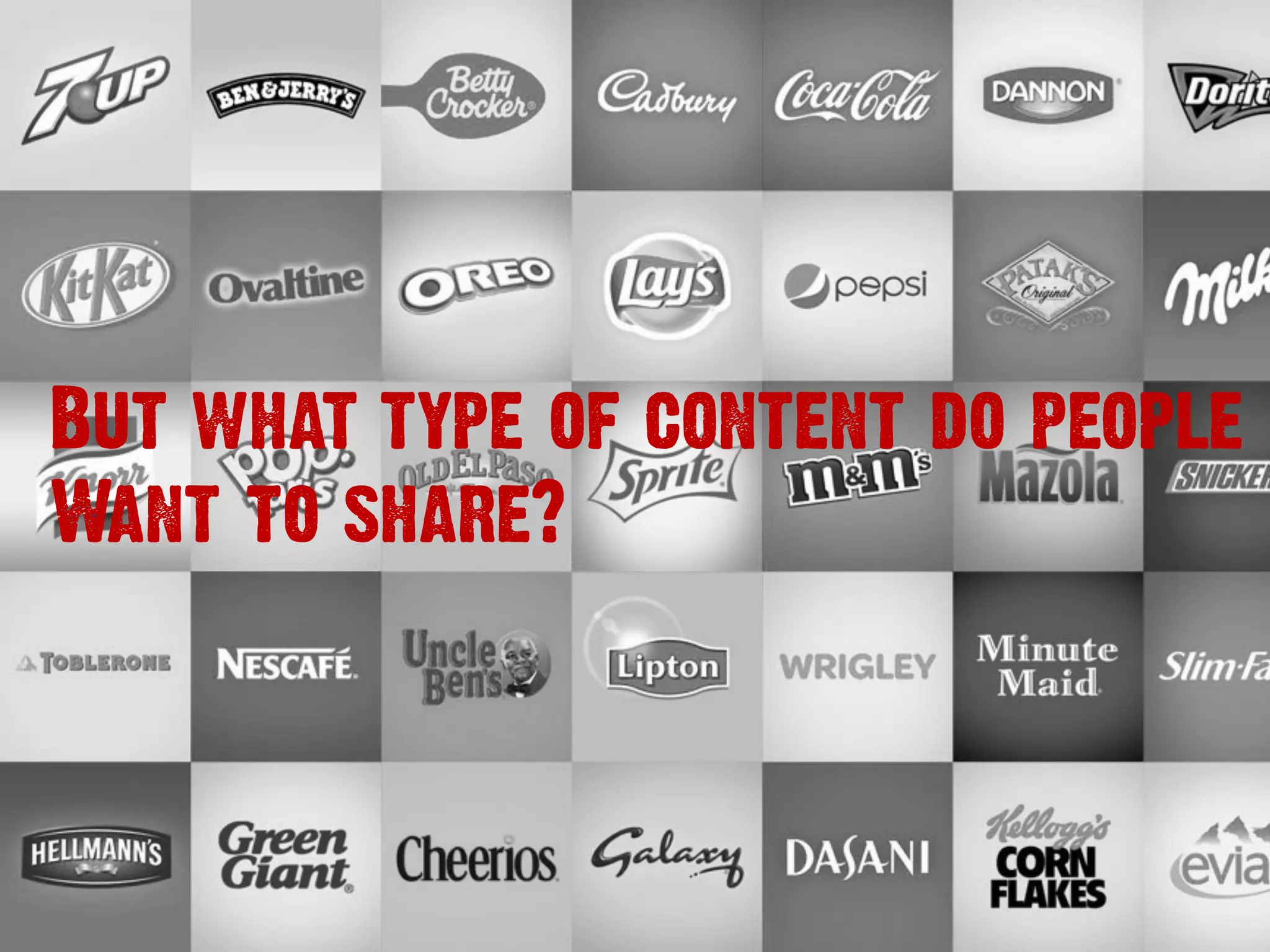 But what type of content do people
Want to share?