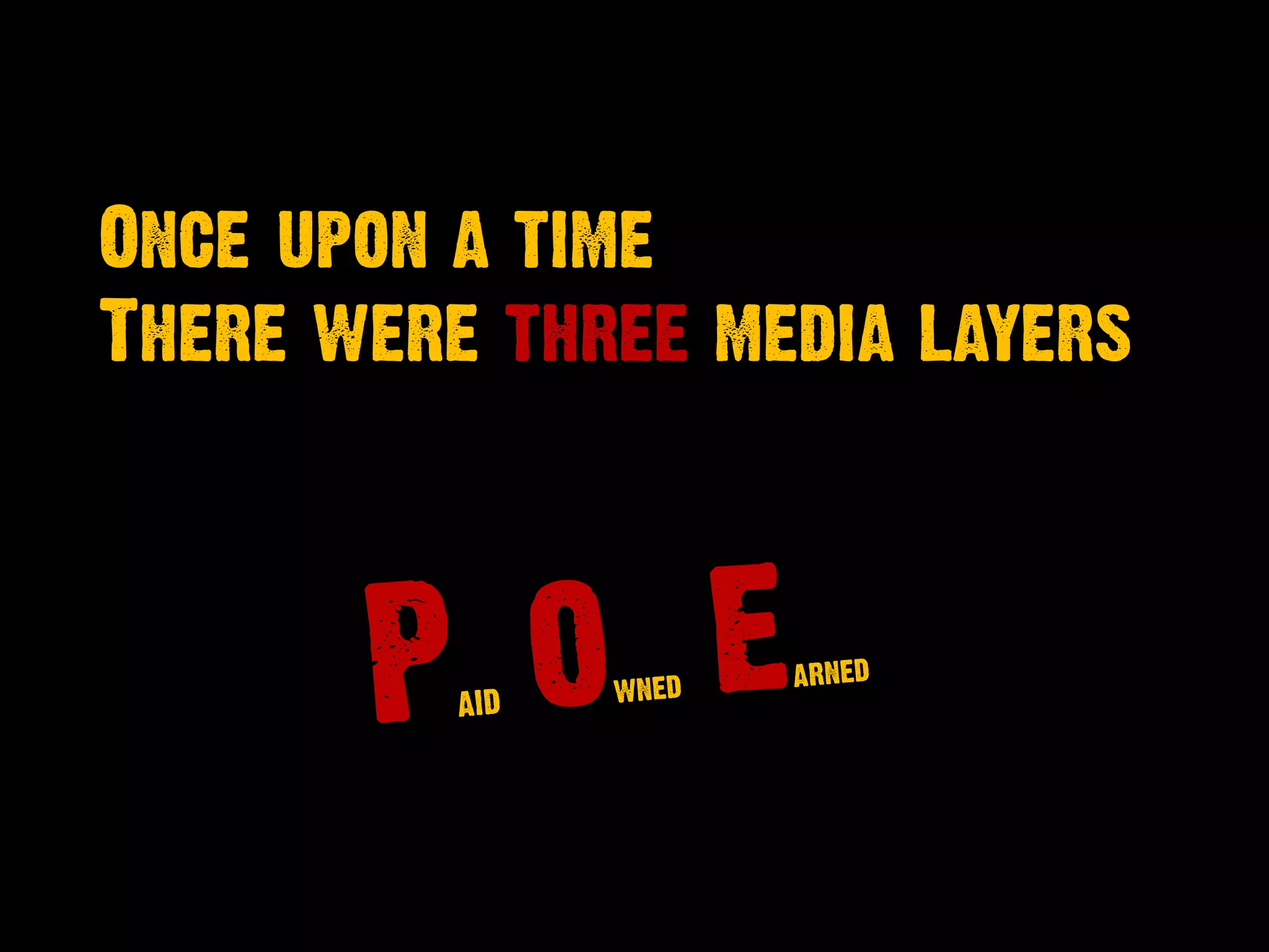 Once upon a time
There were three media layers