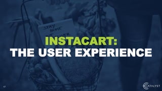 17
INSTACART:
THE USER EXPERIENCE
 