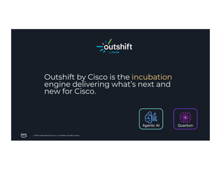 © 2026, Amazon Web Services, Inc. or its affiliates. All rights reserved.
Outshift by Cisco is the incubation
engine delivering what’s next and
new for Cisco.
Agentic AI Quantum
 