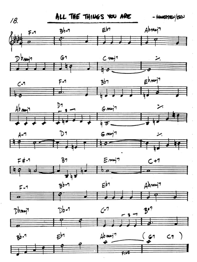 All The Things You Are Jazz standard PDF