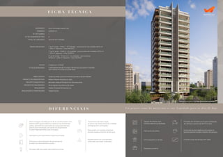 F I C H A T É C N I C A
ENDEREÇO:
TERRENO:
NO
DE TORRES:
NO
DE PAVIMENTOS TIPO:
TOTAL DE UNIDADES:
ÁREAS PRIVATIVAS:
VAGAS:
NO
DE ELEVADORES:
ÁREA COMUM:
PROJETO DE ARQUITETURA:
PROJETO PAISAGÍSTICO:
PROJETO DE DECORAÇÃO:
REALIZAÇÃO:
REALIZAÇÃO E CONSTRUÇÃO:
Rua Guimarães Passos, 224
2.035,97 m²
1
2
Total de 30 Unidades
1° ao 5° andar - FINAL 1 - 8 Unidades - area privativa da unidade 147,72 m²
+ 3,50 m² deposito = total 150,72m²
7° ao 9° andar - FINAL 2 - 8 Unidades - area privativa da unidade 147,72 m²
+ 3,75 m² deposito = total 150,97m²
6° ao 15° andar - Finais 1 e 2 - 14 unidades - area privativa
147,72 m² + 3,50 m² deposito = total 150,72m²
3 vagas por unidade
4 elevadores (sendo 2 sociais, 1 de serviço na torre) e 1 transfer
com acesso no terreo ao andar lazer
Todas as áreas comuns incluindo portaria, exceto lobbies
Wilson Marchi Arquitetura Ltda.
Benedito Abbud Paisagismo e Planejamento
Silvia Aguiar Arquitetura de Ideias
Helbor Empreendimentos S.A.
Toledo Ferrari
PERSPECTIVA ARTÍSTICA PRELIMINAR DA FACHADA
D I F E R E N C I A I S
Será entregue infraestrutura de ar-condicionado com
sistema VRF (ponto elétrico e dreno) nos ambientes
suítes, dormitórios e previsão de carga para terraço,
para futura instalação, por parte do proprietário.
A rede frigorígenanão será entregue.
Infra para automatização de persianas de
enrolar nos dormitórios e suítes.
Fechadura com biometria na porta principal.
Tomada USB nas suítes, dormitórios e living.
Tratamento de atenuação
acústica nas áreas secas da unidade
entregues em contrapiso.
Misturador na cozinha e banhos
(exceto lavabo e banho de serviço).
Revestimento em porcelanato
retiﬁcado nas áreas molhadas.
Opção de planta com
cozinha aberta ou fechada.
Hall social privativo.
Churrasqueira a carvão.
Depósito privativo.
Previsão de infraestrutura para instalação
de câmera e ponto de Wi-Fi no teto.
Ponto de ducha higiênica em todos os
banhos (exceto lavabo e banho de serviço).
Guarda-corpo do terraço em vidro.
Um projeto como há muito não se via. Lapidado para os dias de hoje.
 