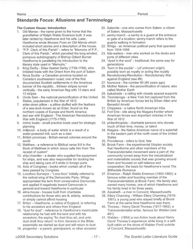 Allusions In The Scarlet Letter