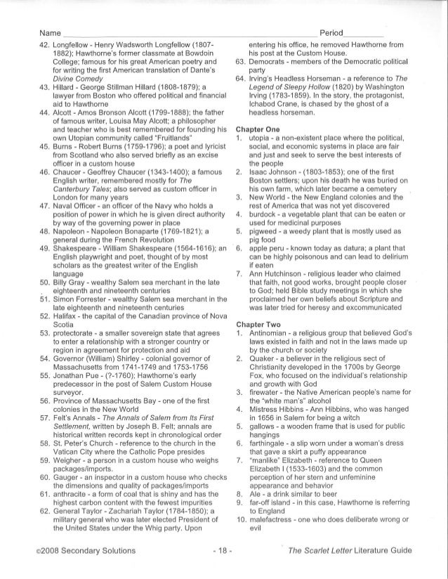 Allusions In The Scarlet Letter