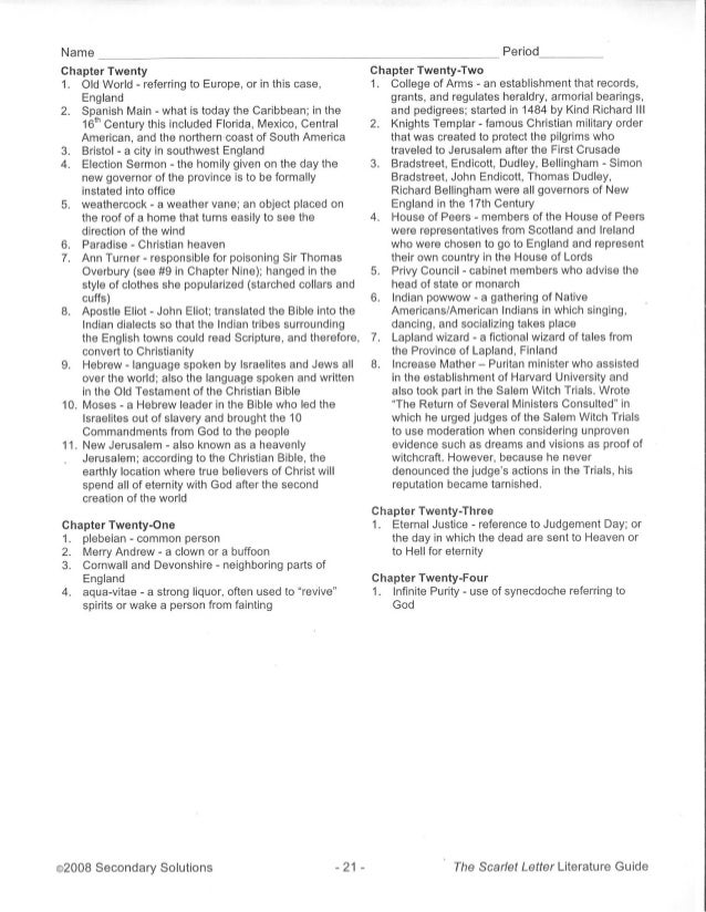 the scarlet letter study guide answer key the best letter the scarlet letter study guides