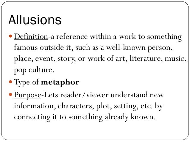 Allusion - Examples and Definition of Allusion define allusion literature
