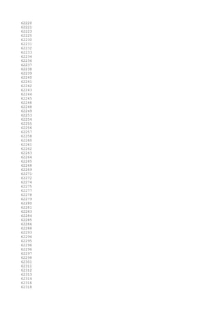 62220
62221
62223
62225
62230
62231
62232
62233
62234
62236
62237
62238
62239
62240
62241
62242
62243
62244
62245
62246
62248
62249
62253
62254
62255
62256
62257
62258
62260
62261
62262
62263
62264
62265
62268
62269
62271
62272
62274
62275
62277
62278
62279
62280
62281
62283
62284
62285
62286
62288
62293
62294
62295
62296
62296
62297
62298
62301
62311
62312
62313
62314
62316
62318
 